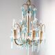 Lustre italien métal doré et bleu années 60
