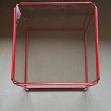Metal wire and glass cube bedside tables