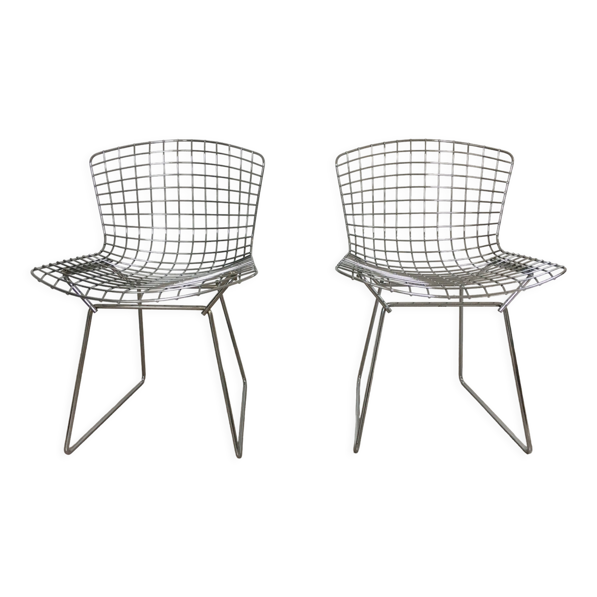 Set of chairs wire Harry Bertoia editions Knoll original 70s