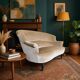 Beige vintage two-seater sofa/armchair