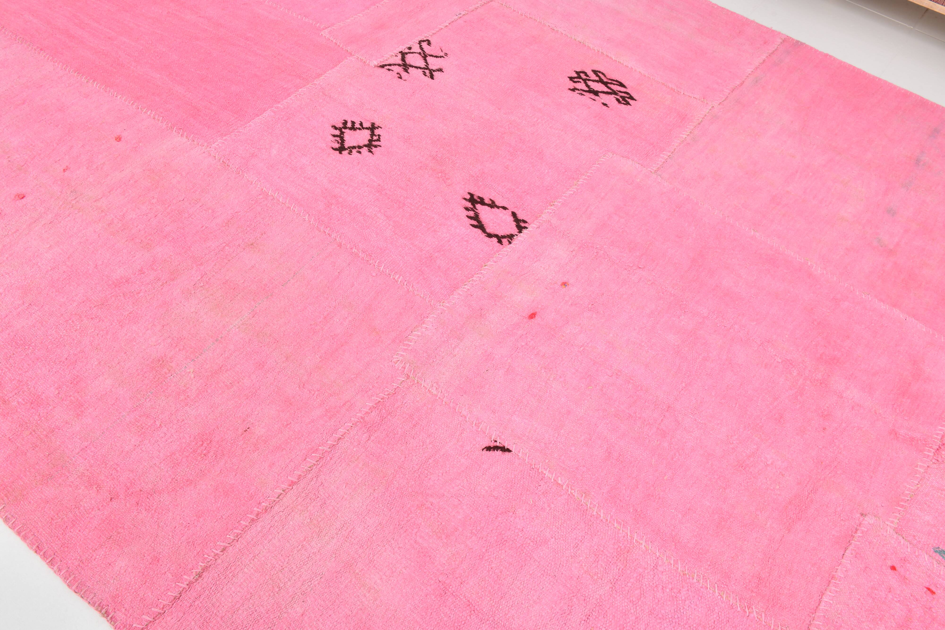 Tapis Kilim rose 7x10, 220x311 cm
