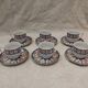6 cups and 6 saucers, Christofle porcelain, Oceana Ginkgo blue pattern