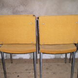 Set of 4 chrome metal chairs and 1970 fabric