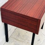 Vintage bedside table wood and metal from the 70s