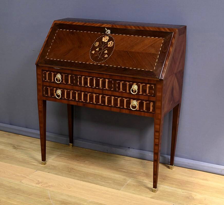Rosewood and Mahogany Sloping Desk, Louis XVI Style – Mid-19th Century