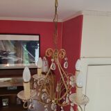 4-burner chandelier with crystal tassels