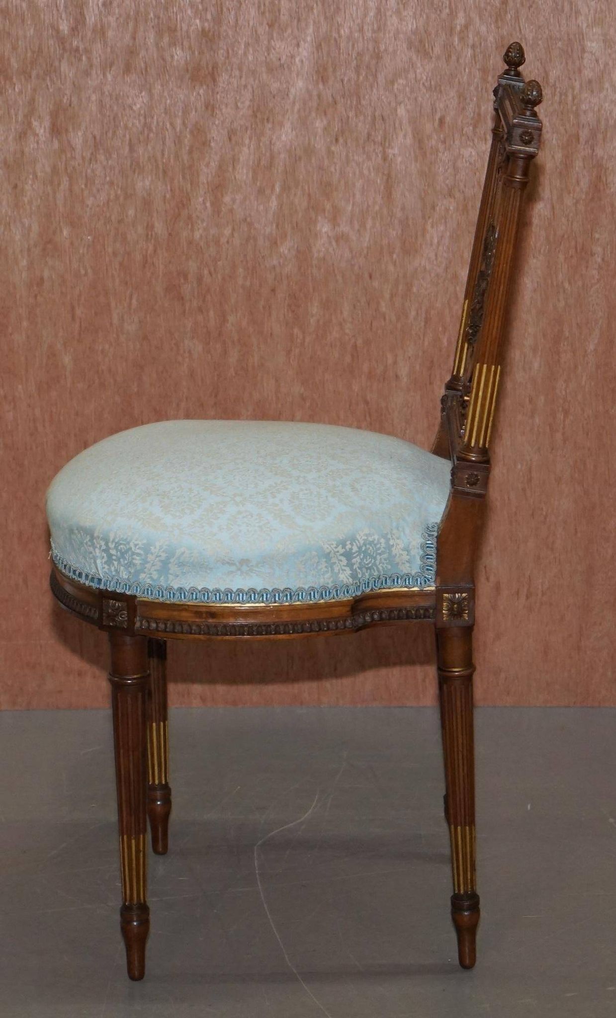 Pair of Carved Golden Wood Accent Chairs