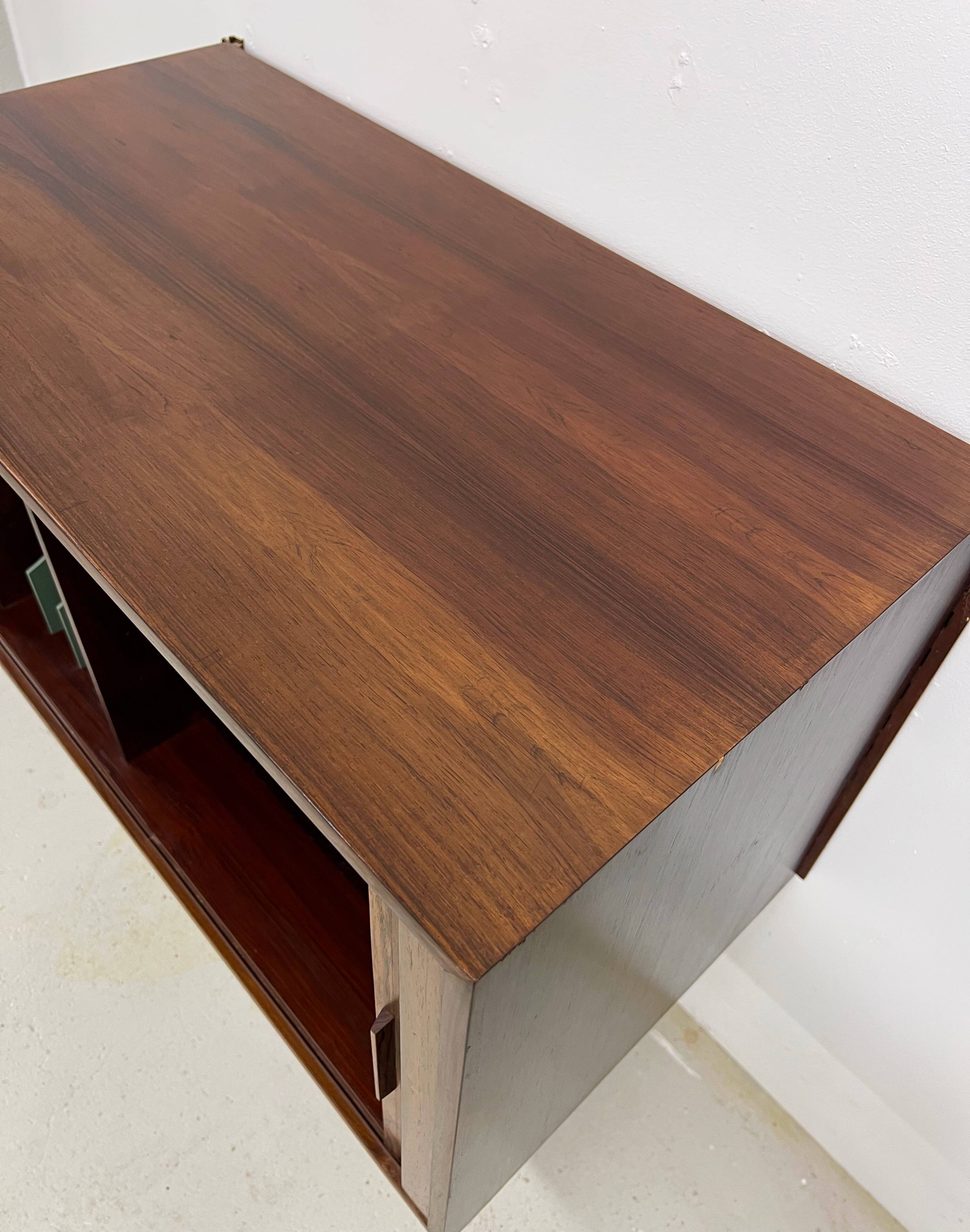 Rosewood Tambour Door Cabinet By Kai Kristiansen For Feldballes