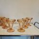 Set of 6 vintage pink glass ice cream bowls.