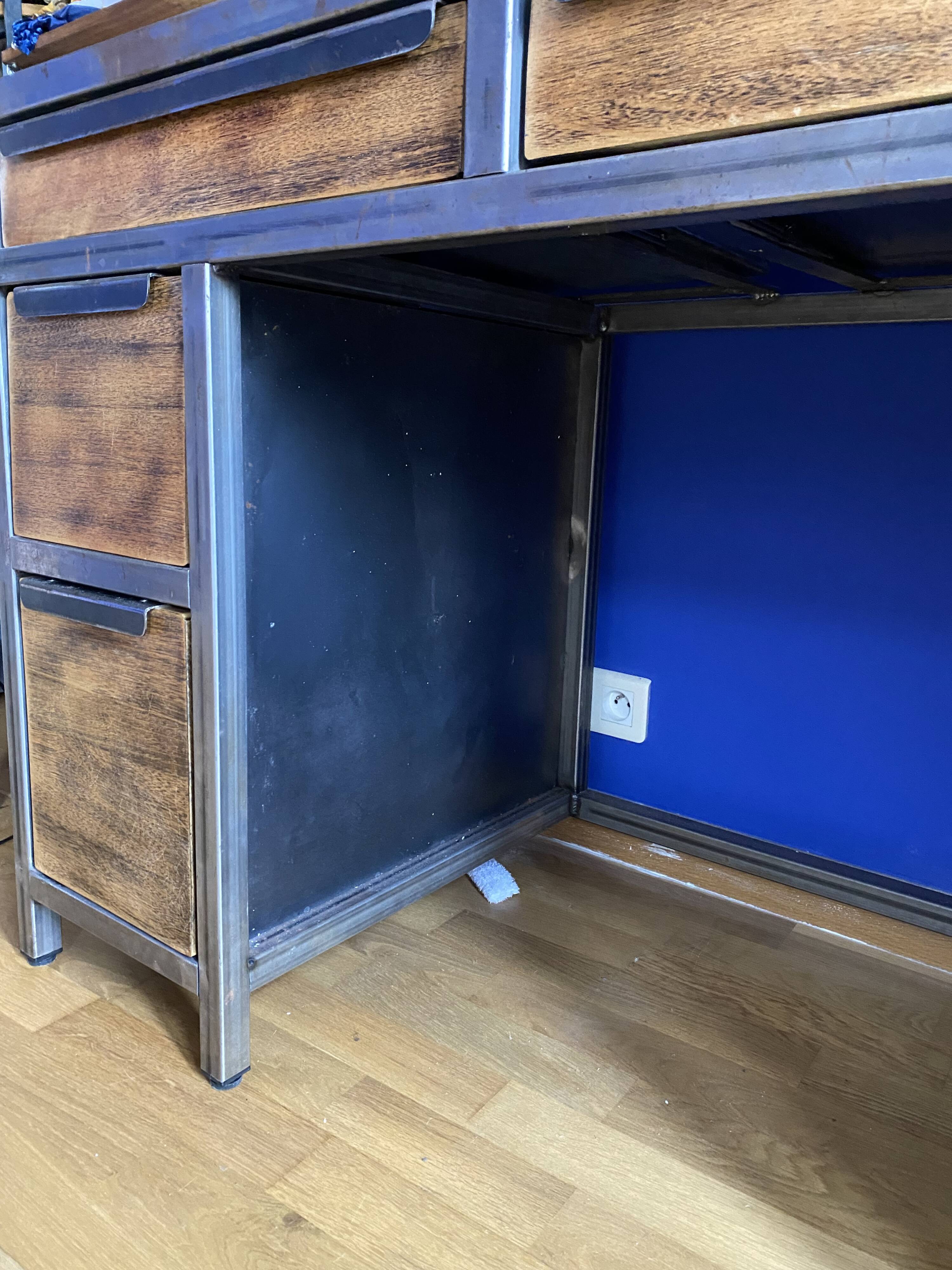 Industrial desk made of iron and wood