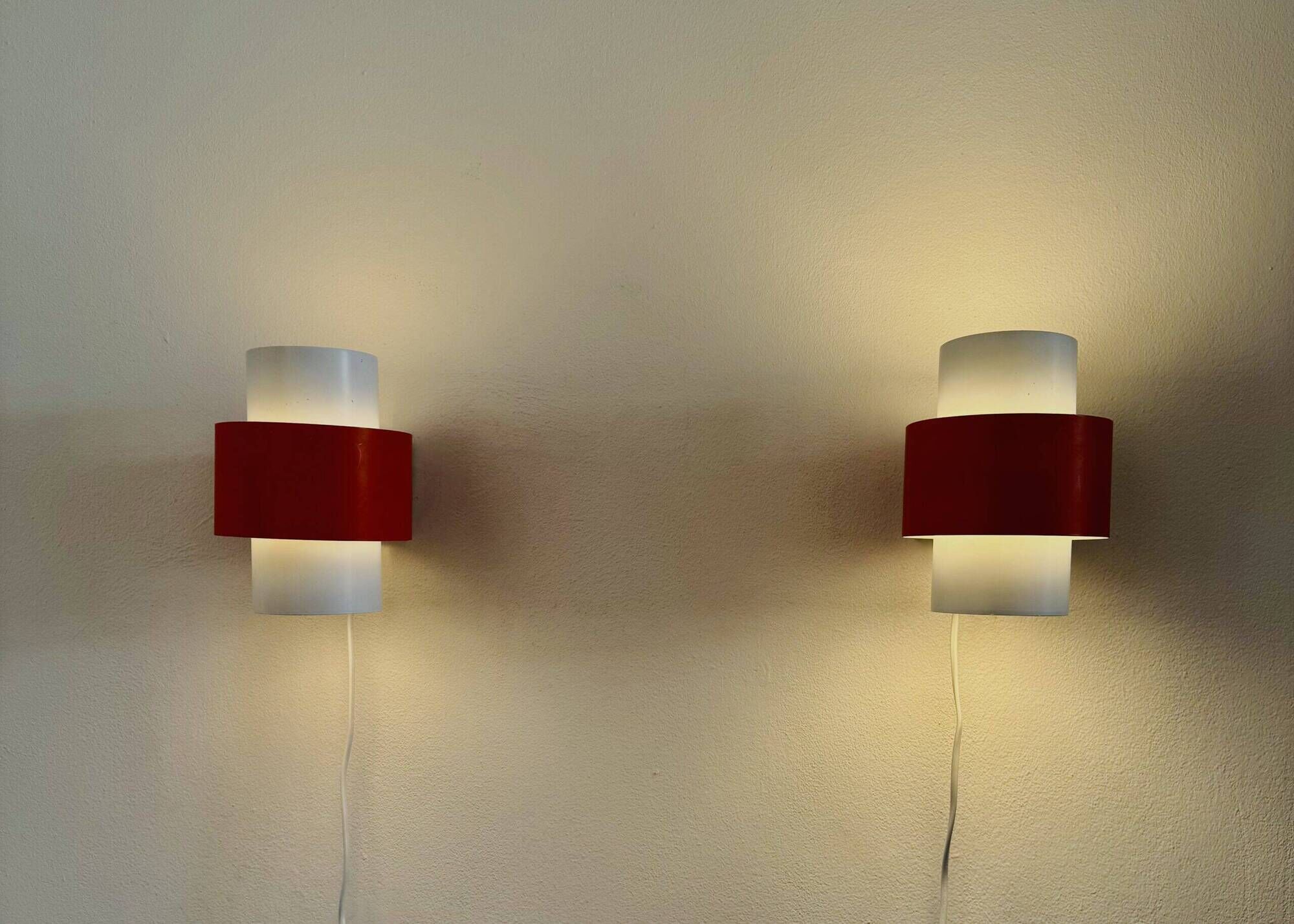 Curved Cylindrical Wall Lamps By J.J.M. Hoogervorst For Anvia Nederland, The Netherlands 1960S
