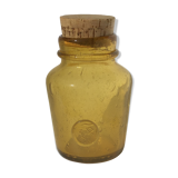 Amber bubbled glass jar La Rochère