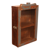 Original polychrome Burmese teak wall display case