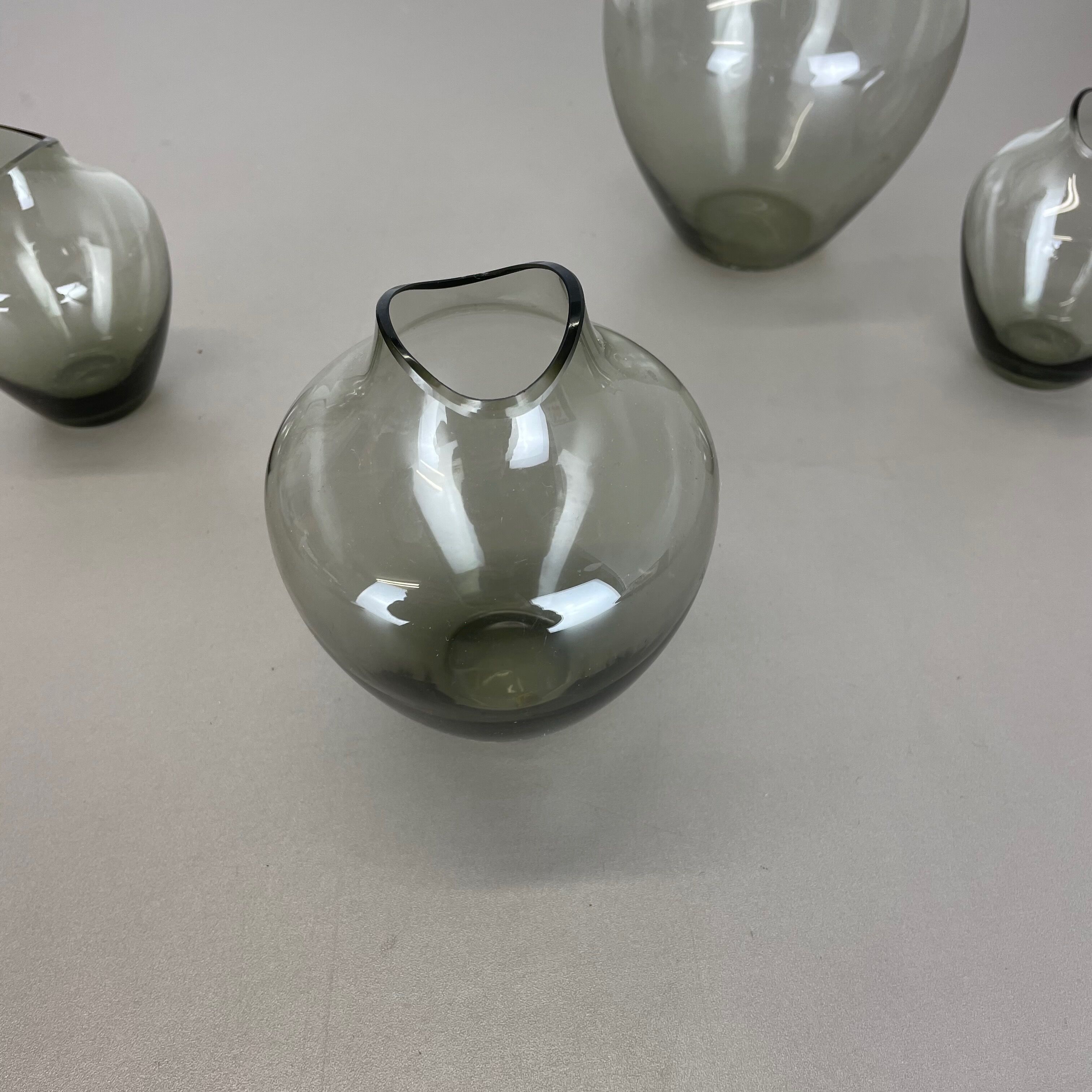 vintage 60s Set of 4 Turmalin Vases in Wilhelm Wagenfeld STYLE | Germany BAUHAUS