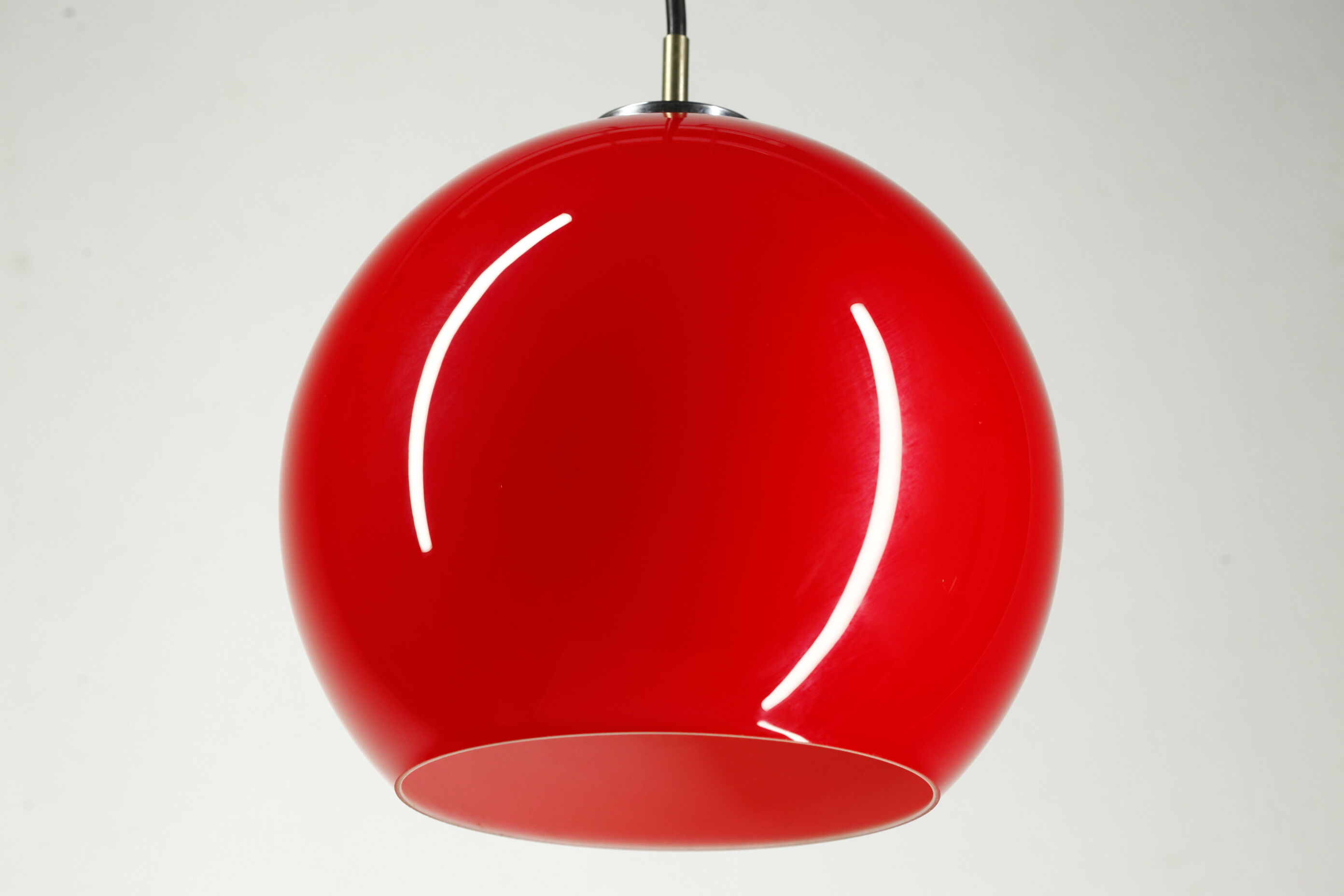Peill & Putzler red glass ceiling lamp Germany 70s