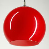Peill & Putzler red glass ceiling lamp Germany 70s