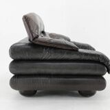 1970s Wiener Werkstätte Brutalist Letaher Adjustable Armchair