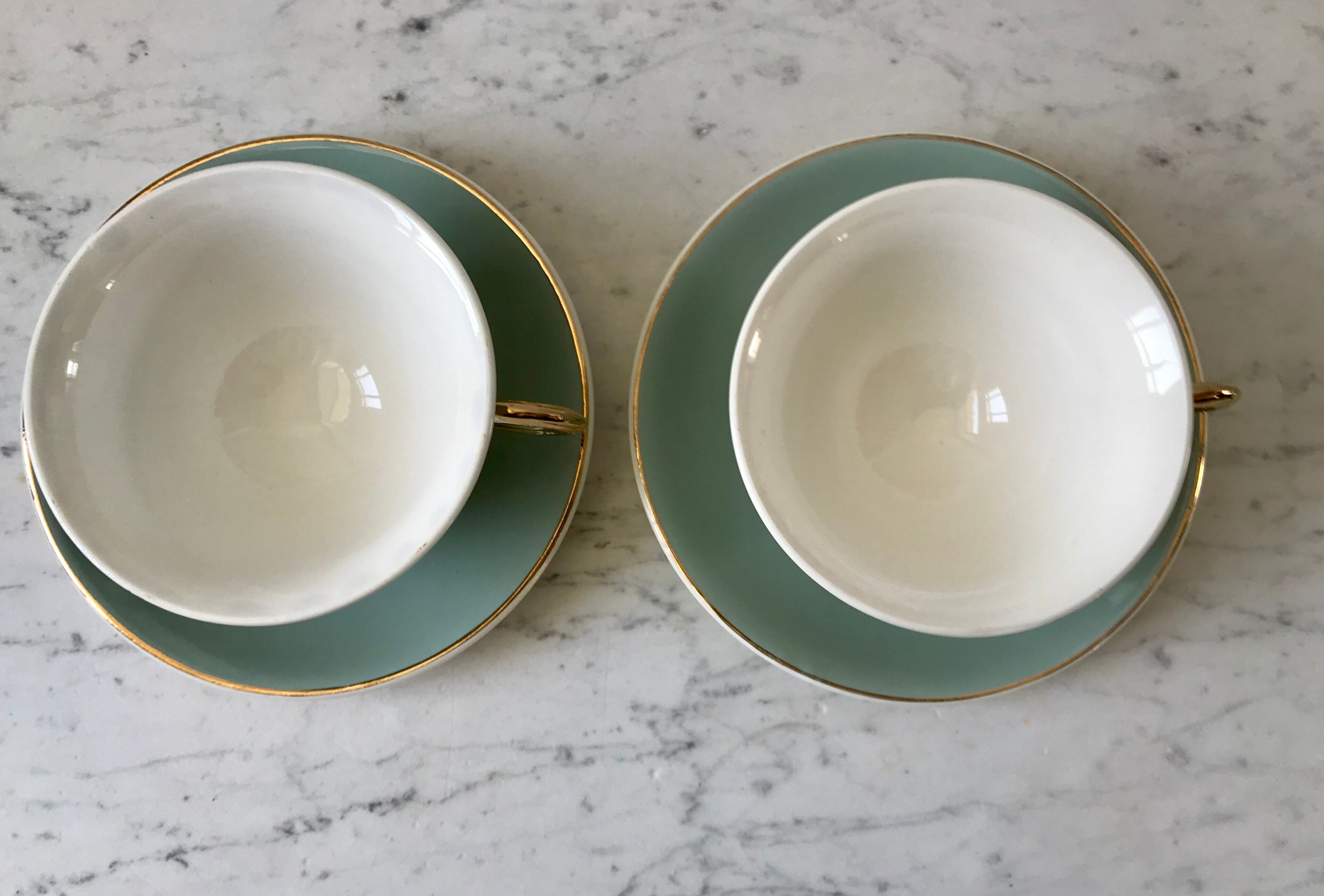 Lunch duo Digoin Sarreguemines Toi & Moi vert sage 50s