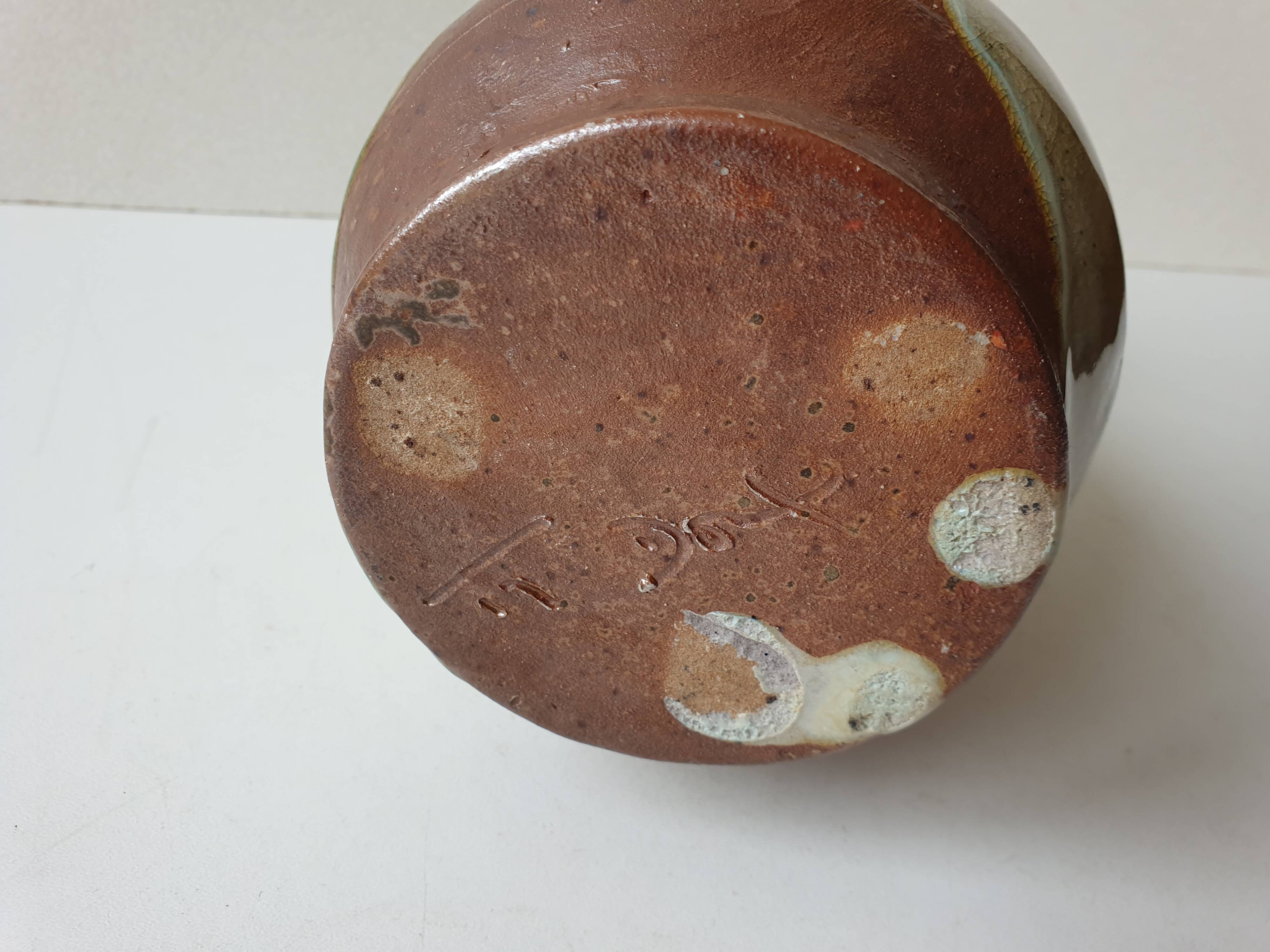 Ceramic pitcher (stoneware) Signed Jean Michel Doix