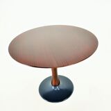 Designed mahogany round dining table, 1969