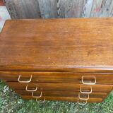 Ancienne commode bois 4 tiroirs années 50 vintage