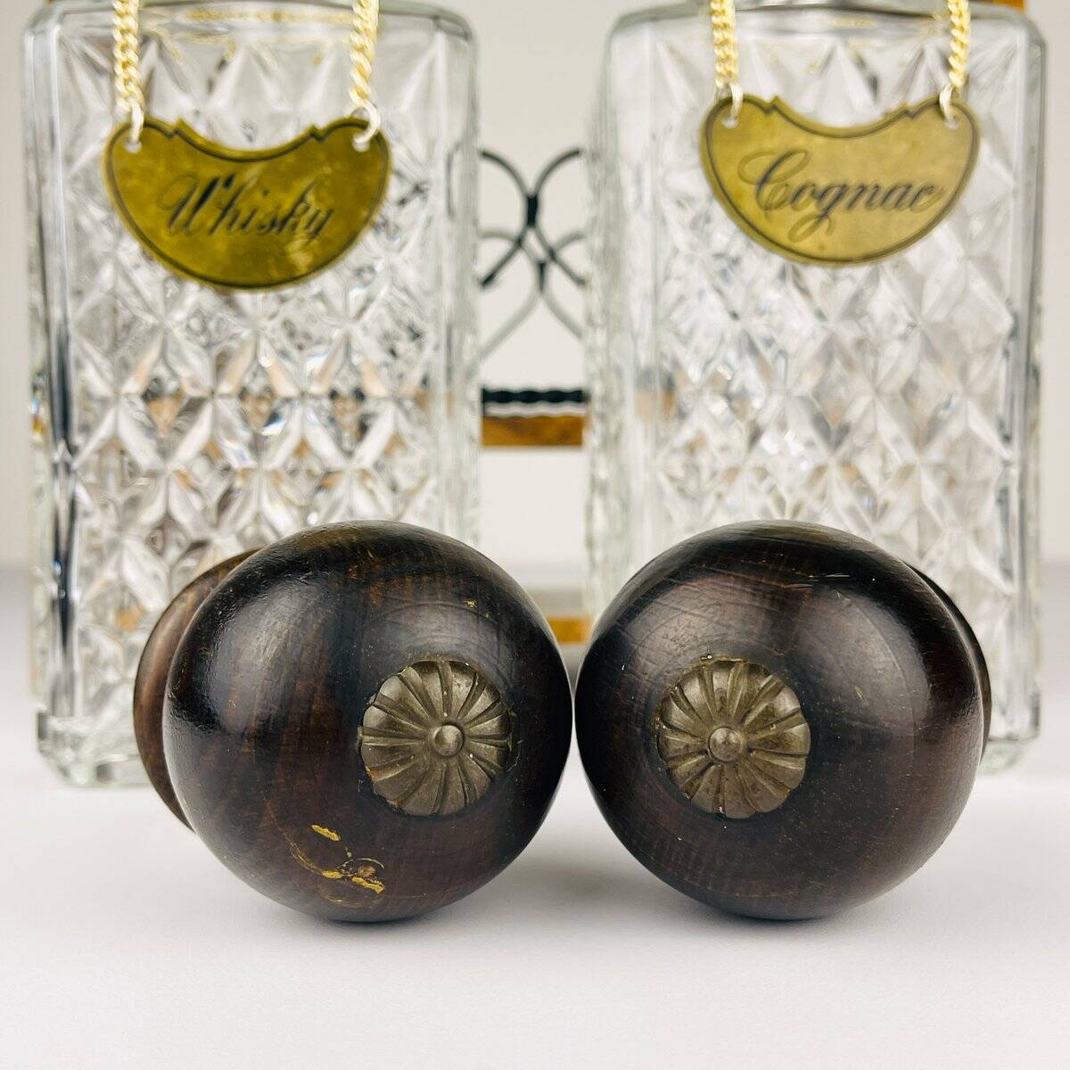 Tantalus Vintage Decanters for Cognac and Whisky, Italy, 1960s, set of 2