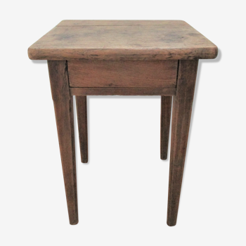 Bedside table solid oak patinated early twentieth century