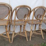 Set of chairs and cannate armchairs of bistro terasse de bar