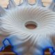 White and blue skirted opaque glass lampshade