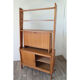 Bibliothèque avec secrétaire vintage en bois 1950