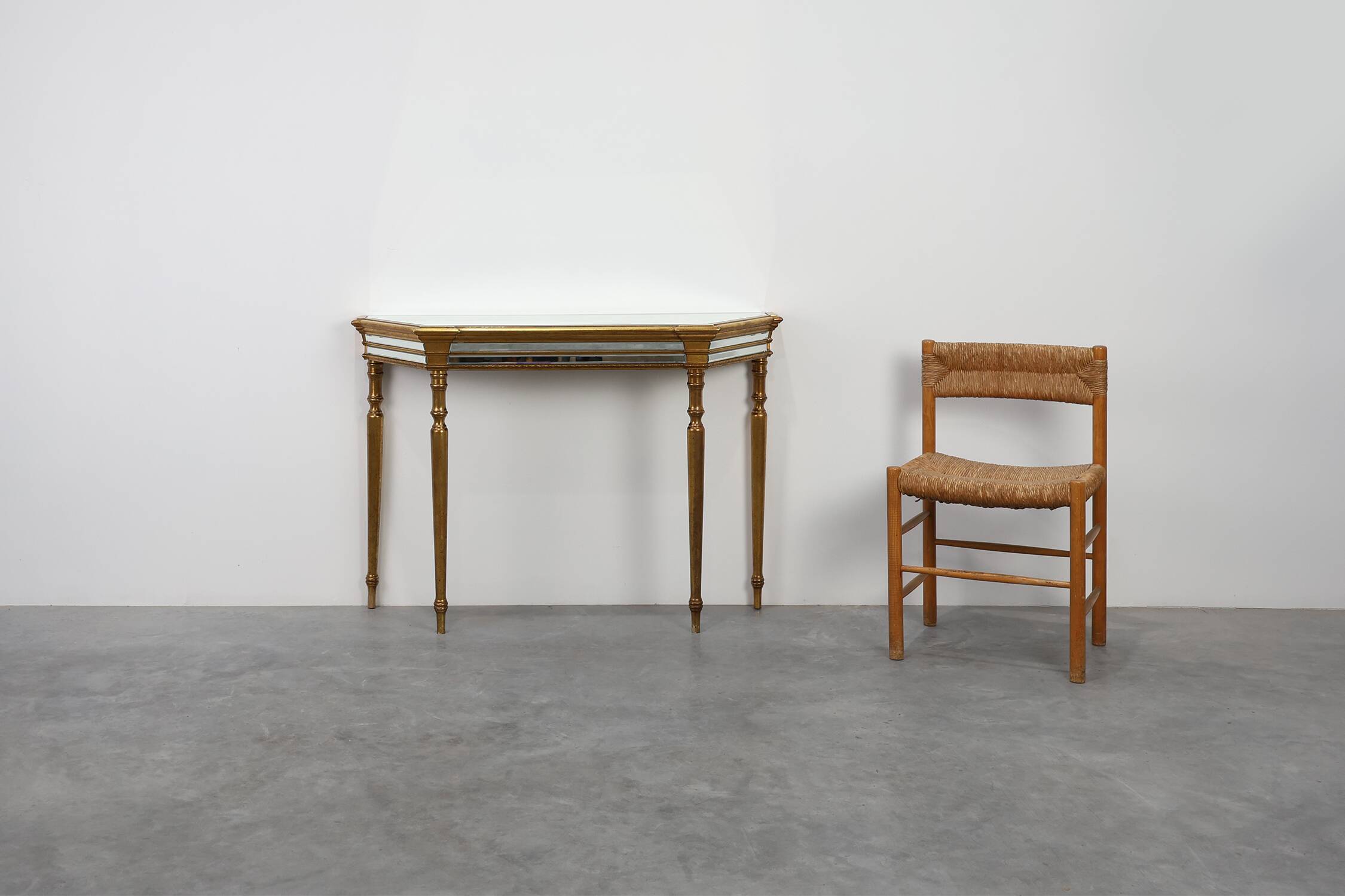 Hollywood Regency Console Table by Deknudt, Belgium 1980s