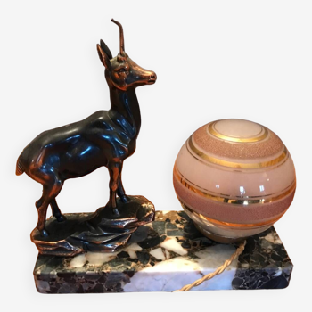 Très jolie lampe  à poser chamois art déco