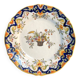 Decorative earthenware plate from Rouen 20th century