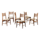 Chaises de salle à manger Georg Leowald en teck et tissu pour Wilkhahn, Allemagne, années 1960.
