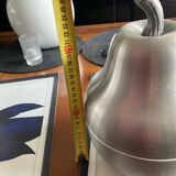 Brushed aluminum pear-shaped ice bucket