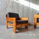 Pair of pine armchairs