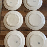 6 flat plates Terre de Fer Salins model Garlands L.XVI