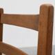 Set of 6 rustic oak ladder-back chairs with rush seats, France, 20th centur