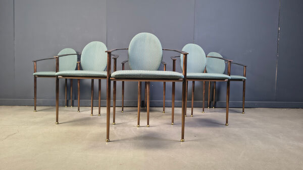 Chaises de salle à manger postmodernes par Belgochrom, ensemble de 6 - années 1980