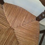 Set of 6 high-backed straw-seated chairs in solid oak from the early 1900s.