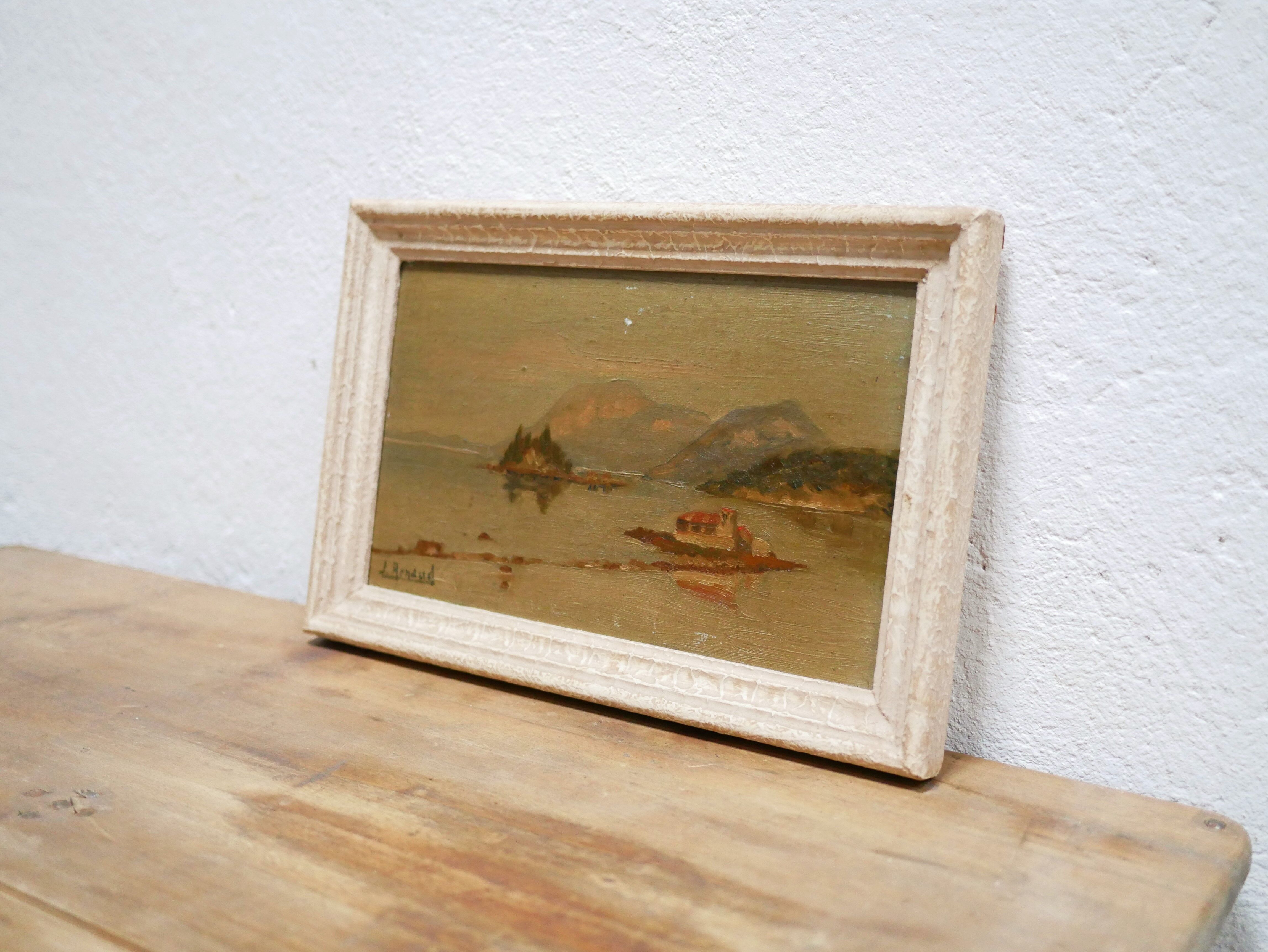 Vintage painting, oil on panel signed J. Arnaud