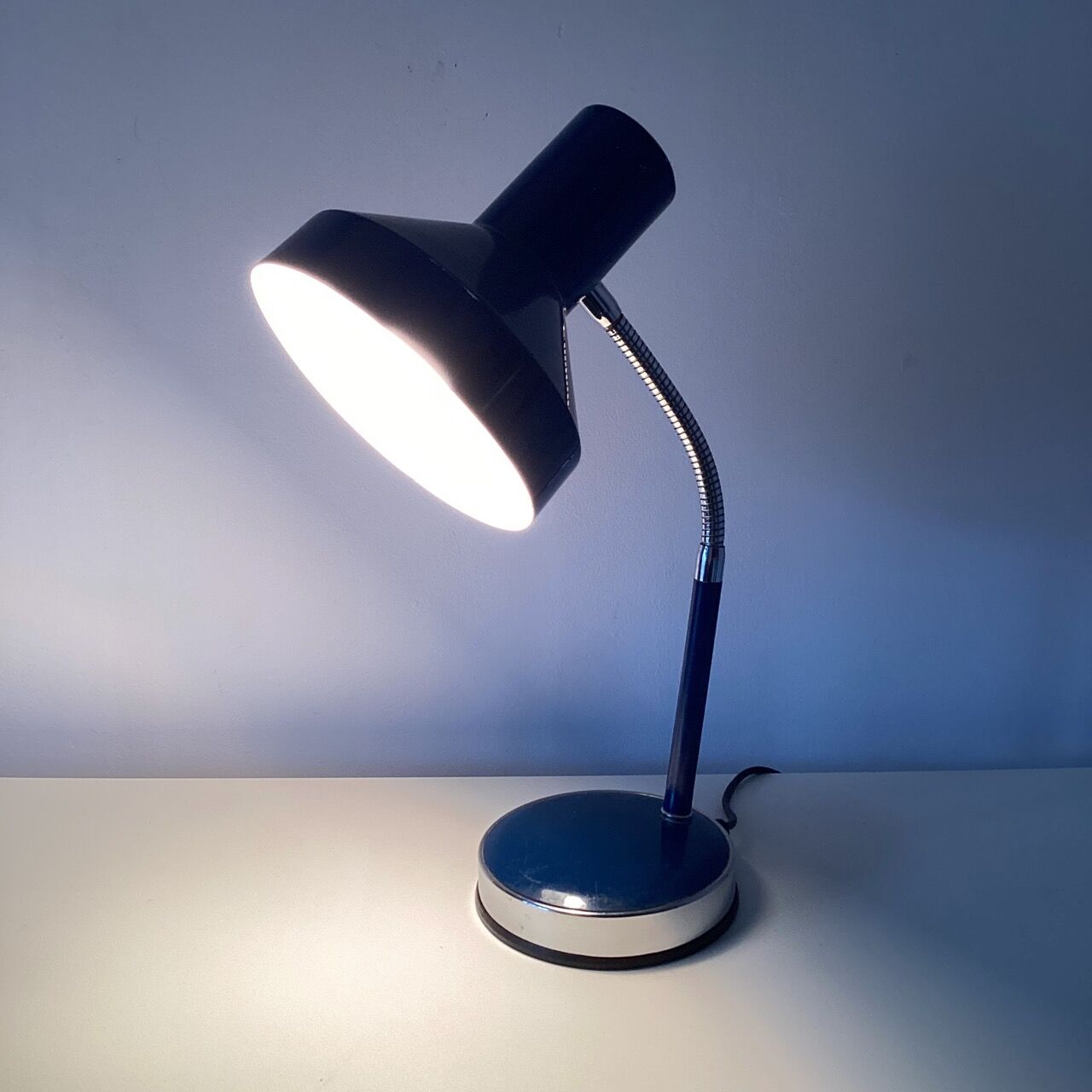 Blue desk lamp