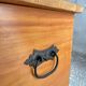 Swiss solid pine chest with wrought iron fittings, mid-20th century.