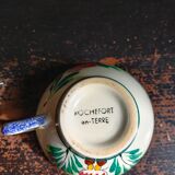 Breton bowl-cup in Quimper de Rochefort earthenware in hand-painted earth