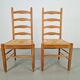 Vintage Brutalist Wicker Ladder Chairs, 1960s, Set of 2