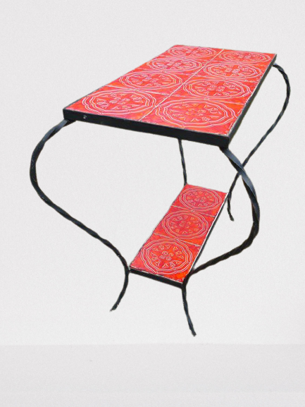 Forged iron coffee table 1950