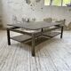 Brass coffee table attributed to Guy Lefevre for Maison Jansen