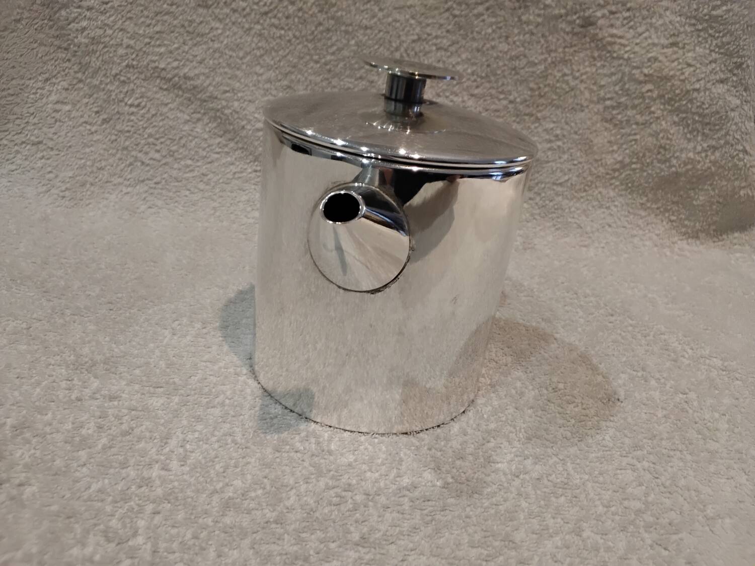 Silver metal teapot silversmith Christofle model Mercury Sabattini