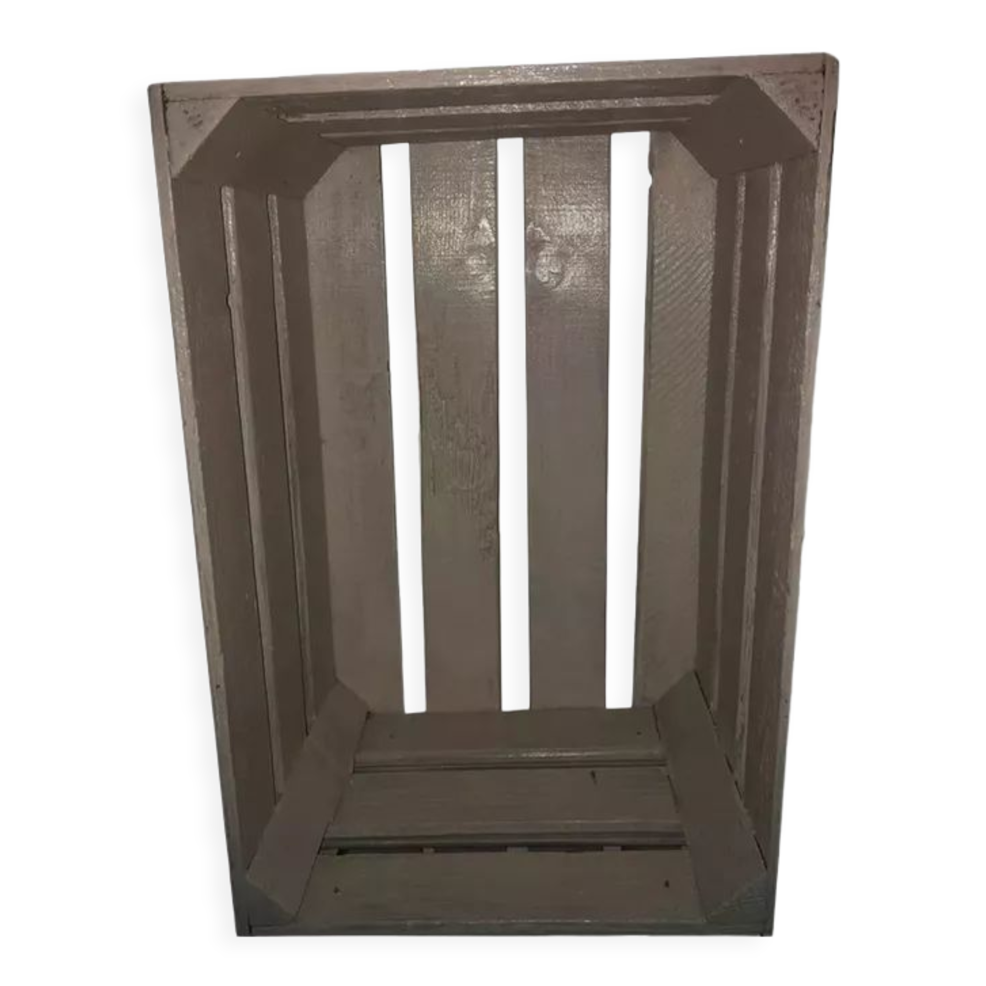 Lacquered gray wooden box furniture H60 x L39 x D31