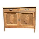 Vintage art deco sideboard with floral motifs